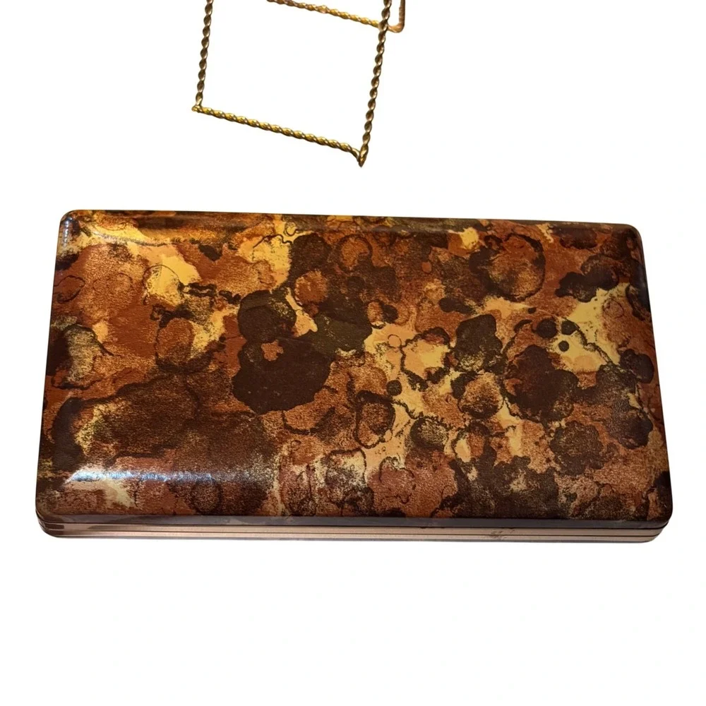 Vintage Mele Jewelry Box Faux Tortoiseshell‎ Finish Velvet Interior MCM Regency